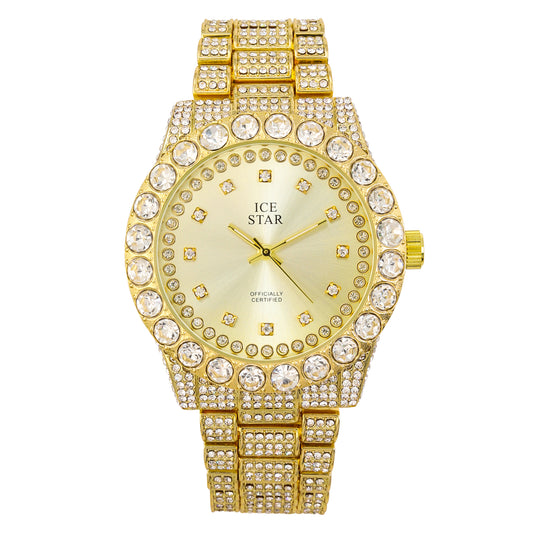 Urban Iced Out 43mm Metal Band Watch - 9482P-MB