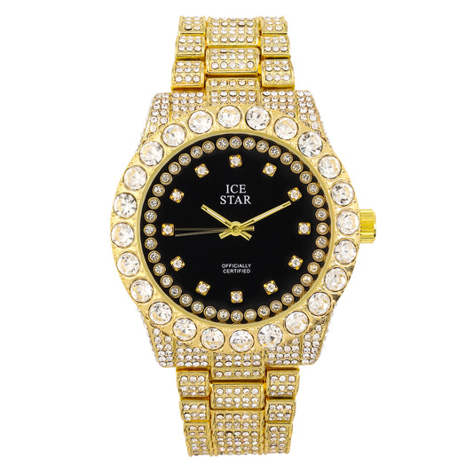 Urban Iced Out 43mm Metal Band Watch - 9482P-MB