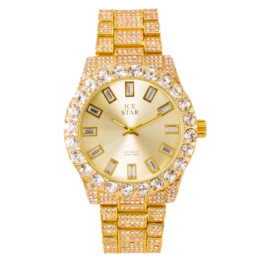 Urban Iced Out 43mm Metal Band Watch - 9482Q-MB