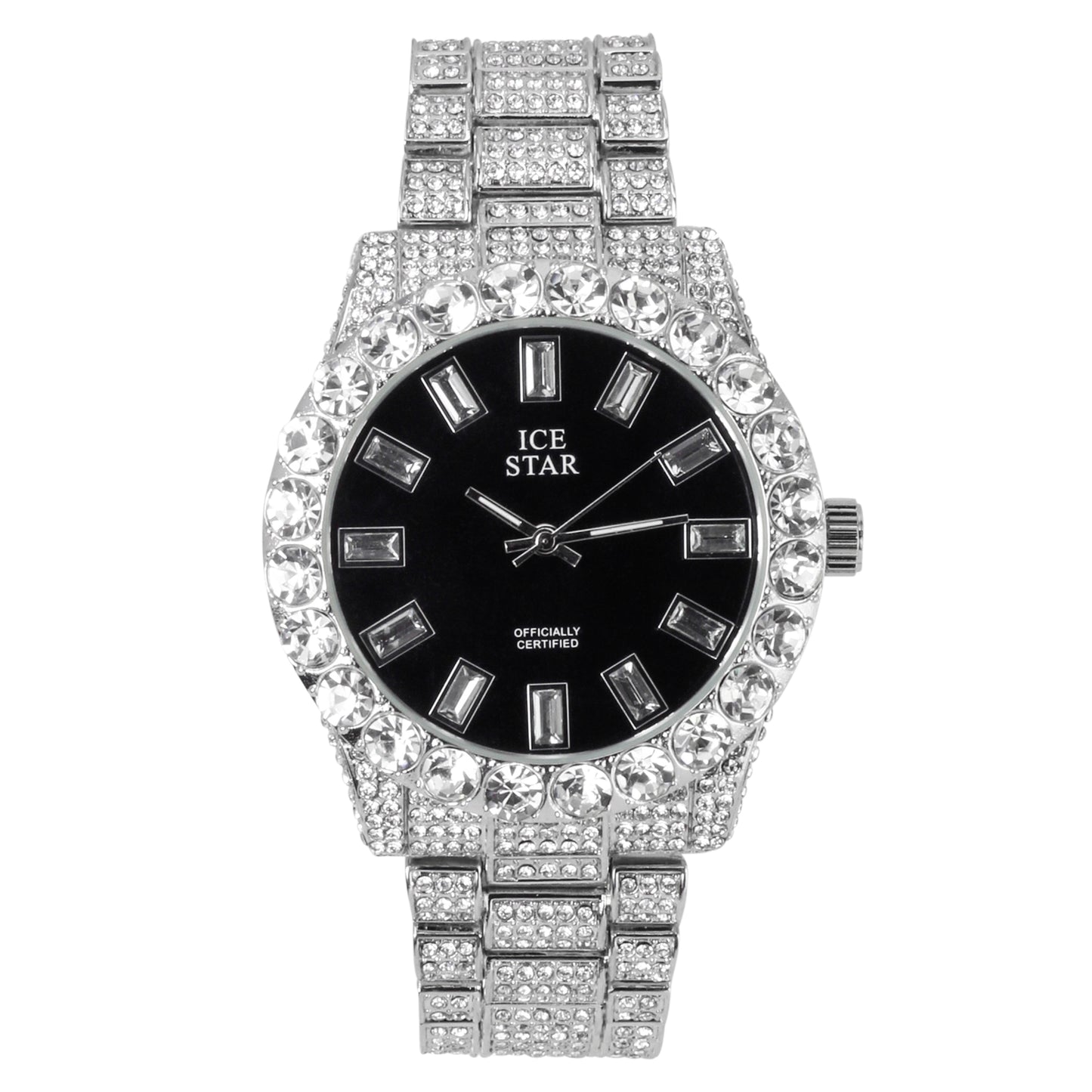 Urban Iced Out 43mm Metal Band Watch - 9482Q-MB