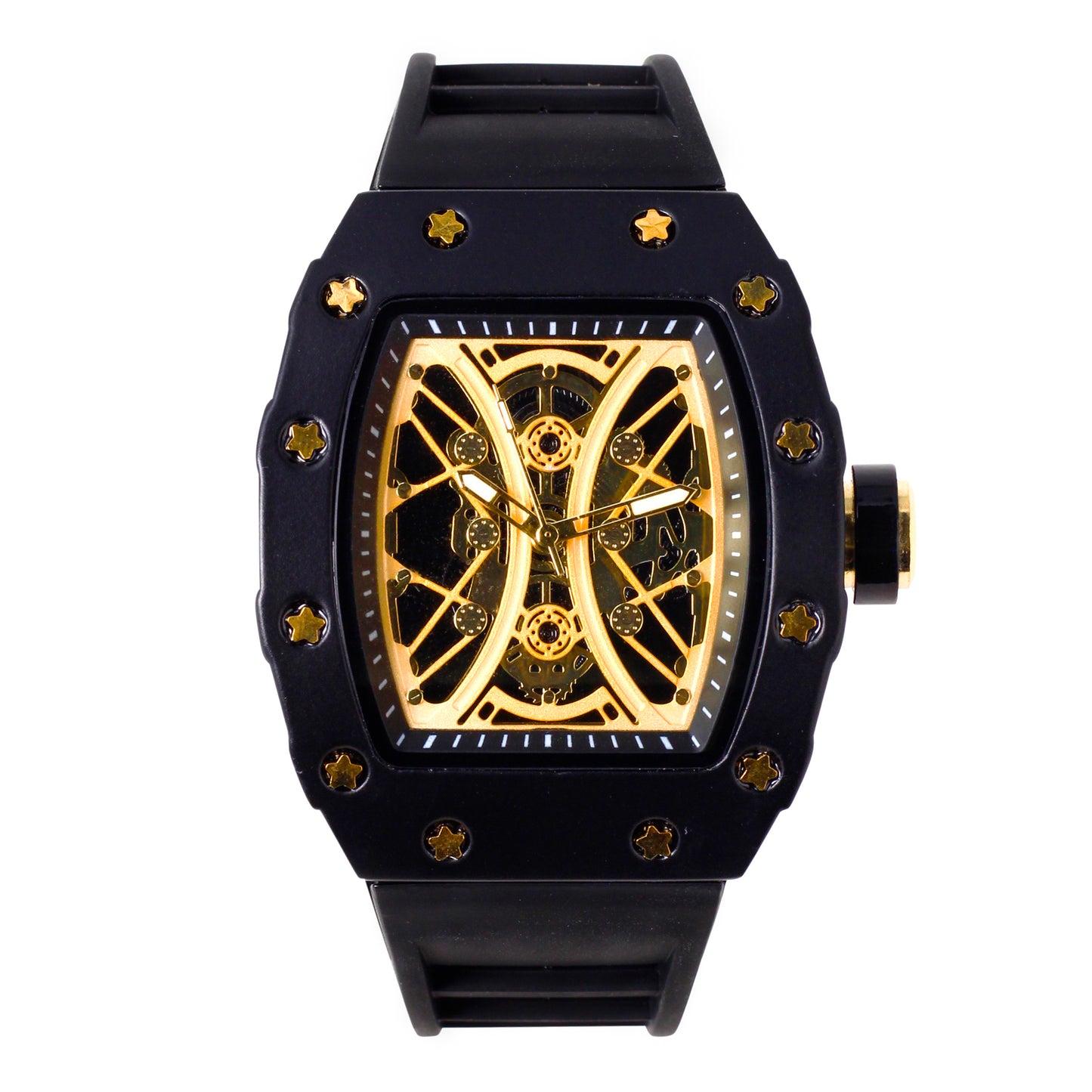 Iced Out 42.5mm Tonneau Watch - 9686-SB