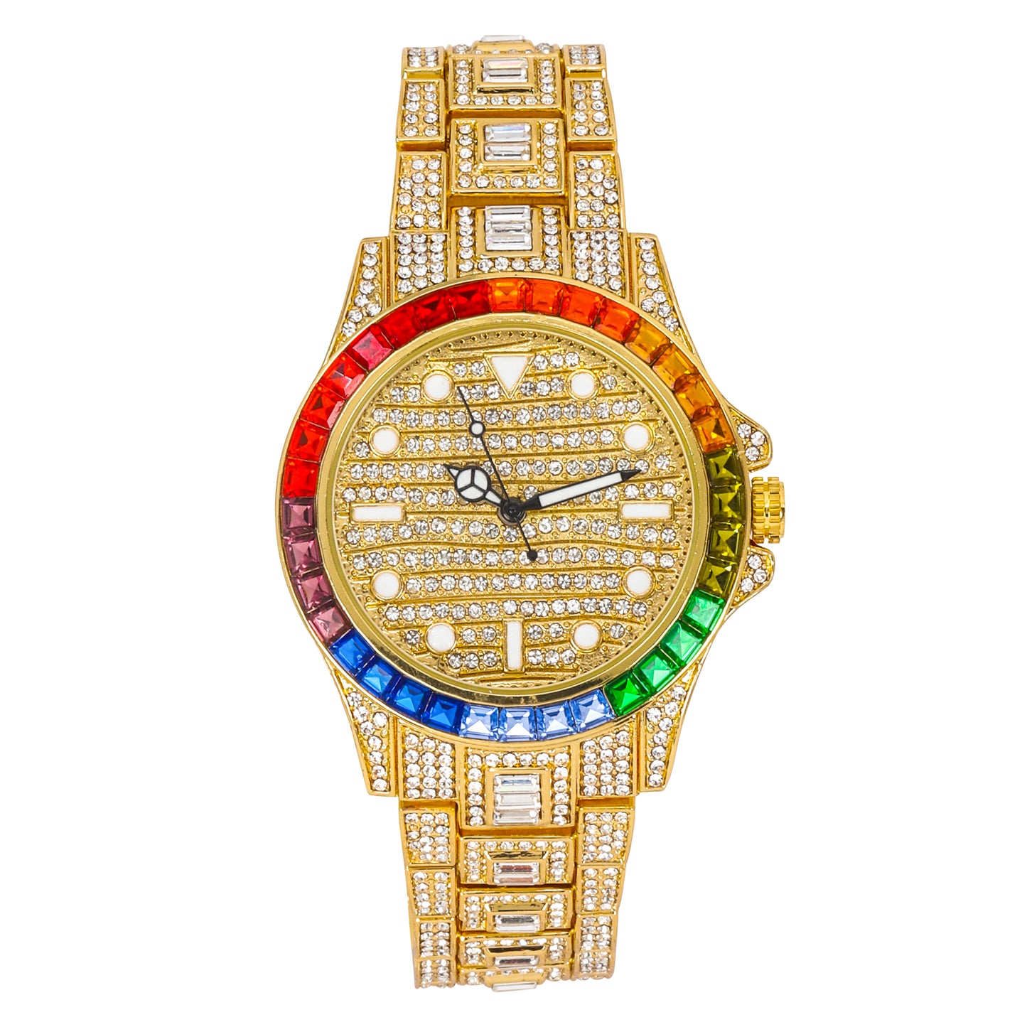 Urban Iced-Out 42mm Chandelier Metal Band Watch - 9690R-MB
