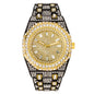 Urban Iced-Out Full Stone 43mm Metal Band Watch - 9691B-MB