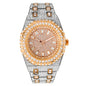 Urban Iced-Out Full Stone 43mm Metal Band Watch - 9691B-MB
