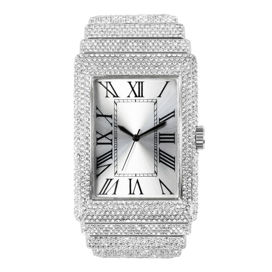 Urban Iced-Out 46mm Chandelier Metal Band Watch - 9832B-MB