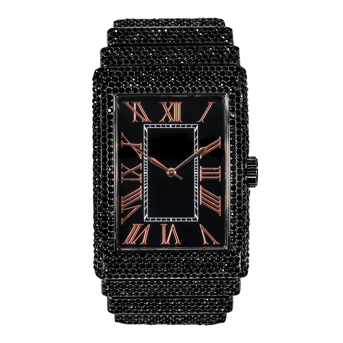 Urban Iced-Out 46mm Chandelier Metal Band Watch - 9832B-MB