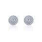 9mm moissanite cluster earrings with 1.78ct diamonds in sterling silver round halo design.