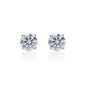 9mm moissanite stud earrings in sterling silver featuring round-cut 6.2ct stones, front view.