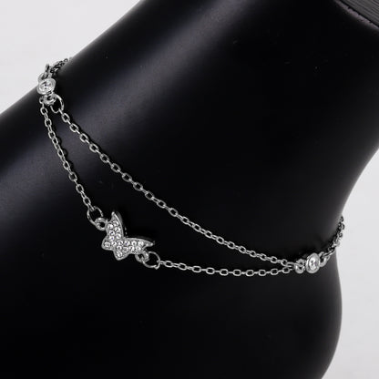 Ladies Butterfly Charm Anklet - AK-201