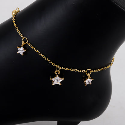 Ladies Star Charm Anklet - AK-203