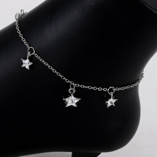 Ladies Star Charm Anklet - AK-203