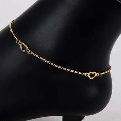 Ladies Heart Charm Anklet - AK-208
