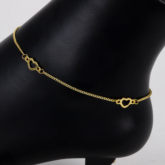 Ladies Heart Charm Anklet - AK-208