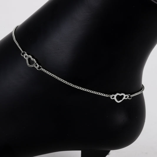 Ladies Heart Charm Anklet - AK-208