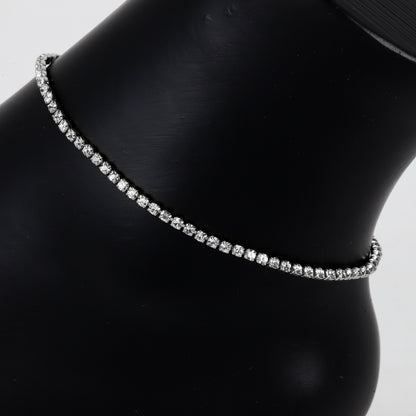 Ladies Diamond Tennis Anklet - AK-210