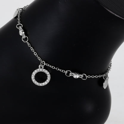 Ladies Round Charm Anklet - AK-215