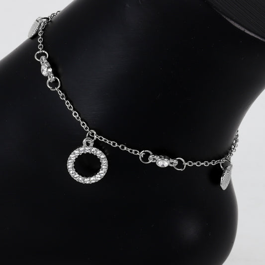 Ladies Round Charm Anklet - AK-215