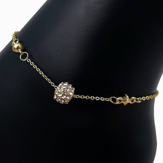 Ladies Cz Station Anklet - AK-216