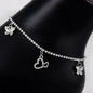 Ladies Heart Diamond Tennis Anklet - AK-217