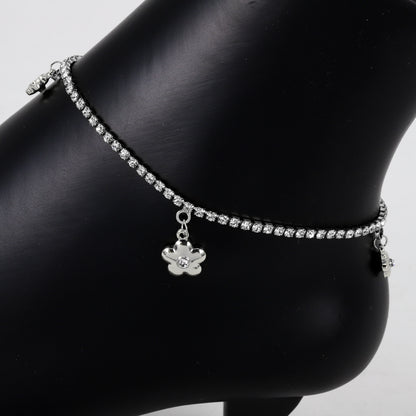 Ladies Flower Charm Anklet - AK-218