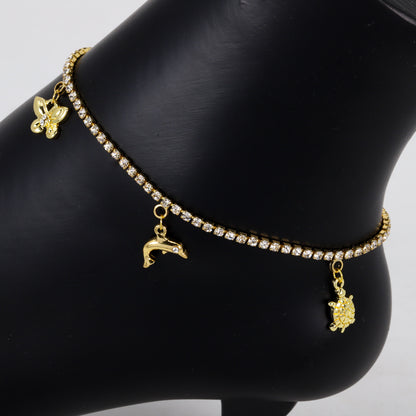 Ladies Sea Animal Charm Anklet - AK-220