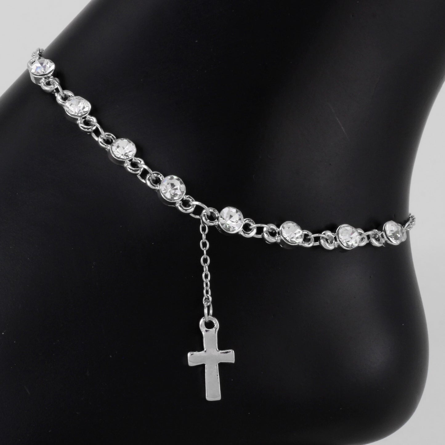 Ladies Cross Charm Anklet - AK-221