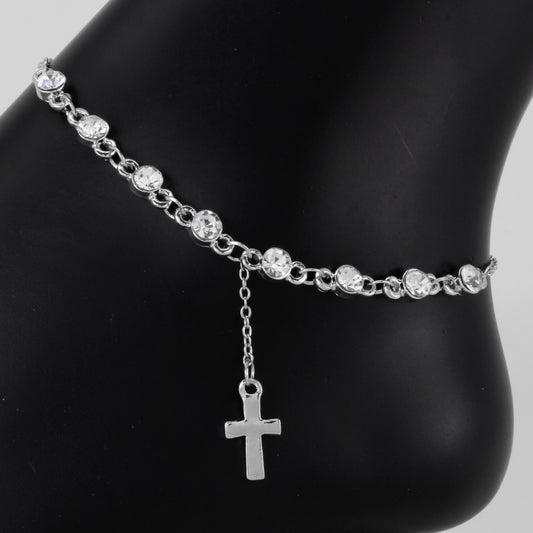 Ladies Cross Charm Anklet - AK-221