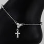 Ladies Cluster With Cross Anklet - AK-222
