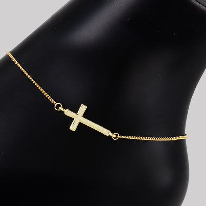 Ladies Cross Charm Anklet - AK-223