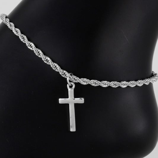 Ladies Cross Charm Anklet - AK-228