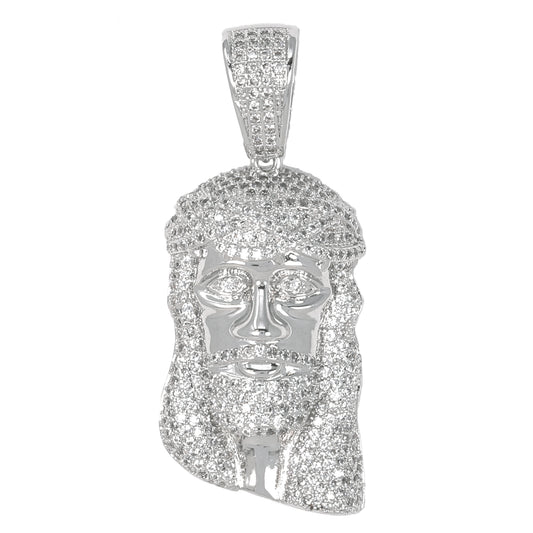 Large Jesus Cubic Zirconia Pendant - BCH-1001*