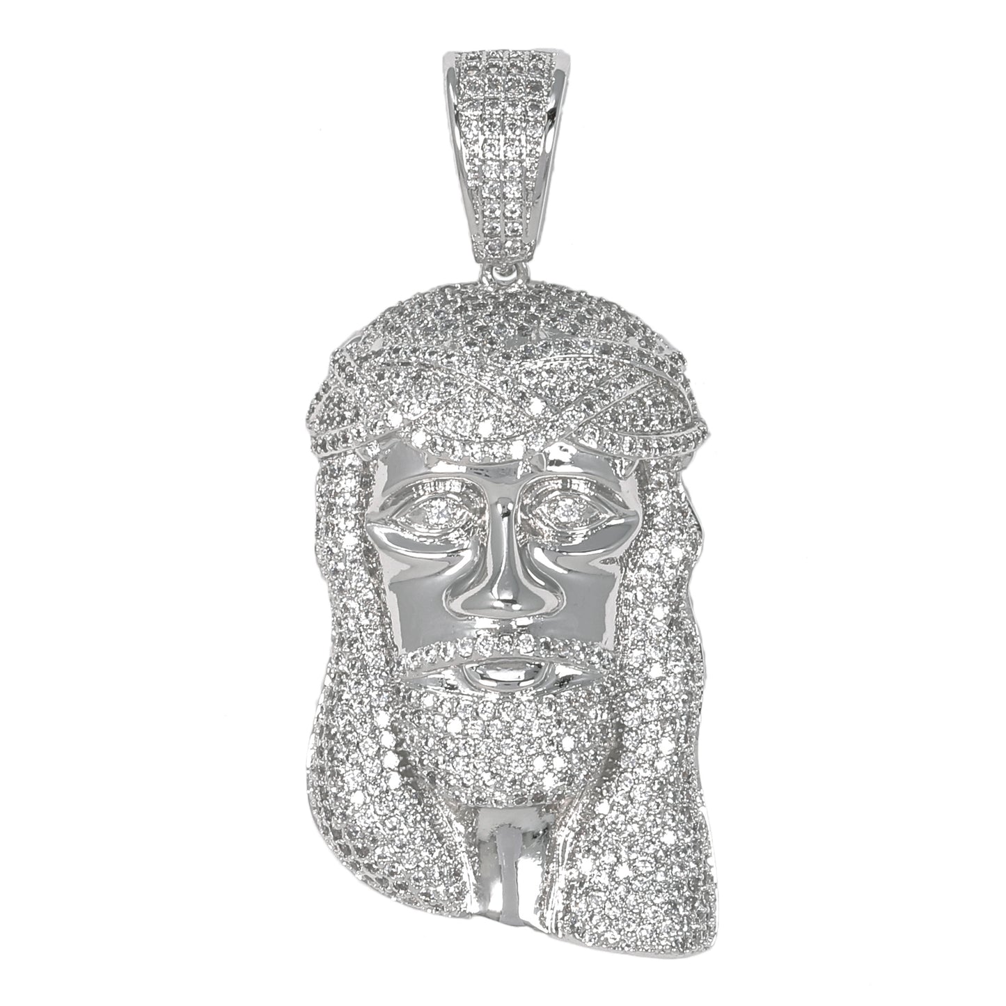Medium Jesus Cubic Zirconia Pendant - BCH-1002*