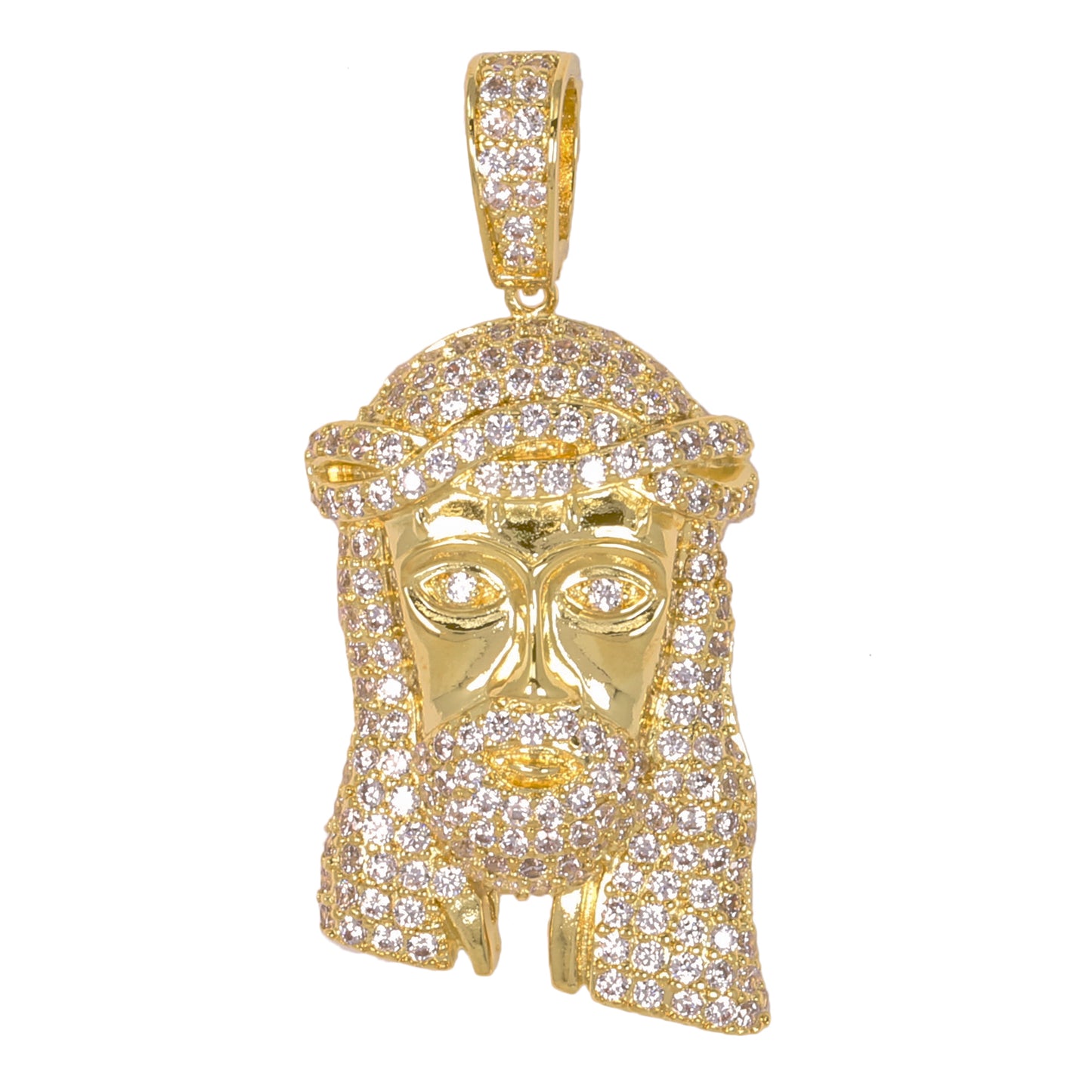 Medium Jesus Cubic Zirconia Pendant - BCH-1003*