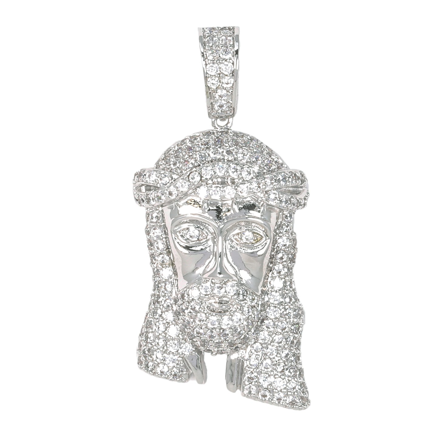 Medium Jesus Cubic Zirconia Pendant - BCH-1003*