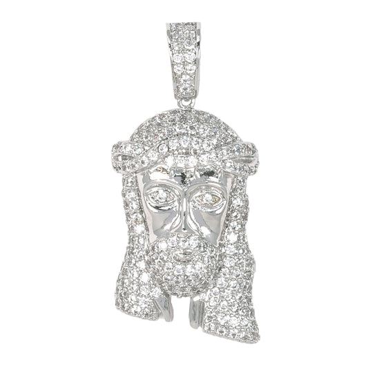 Medium Jesus Cubic Zirconia Pendant - BCH-1003*