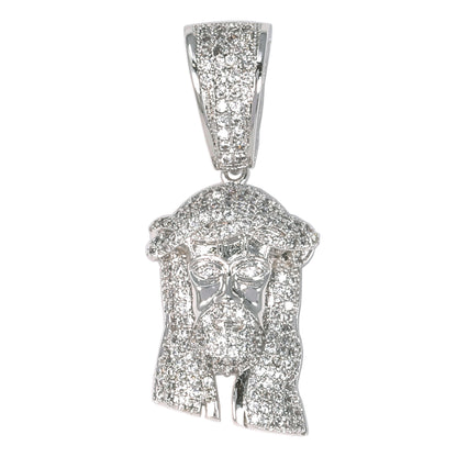 Small Jesus Cubic Zirconia Pendant - BCH-1004*