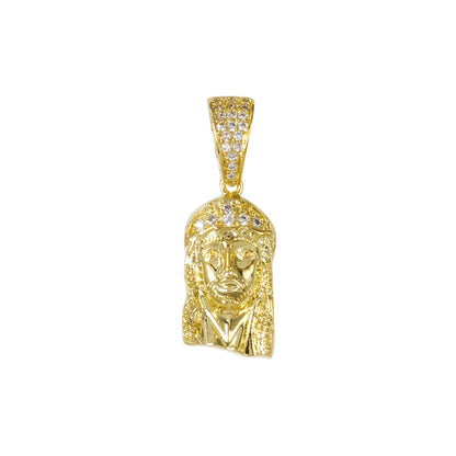Mini Jesus Iced Mini Cubic Zirconia Pendant - BCH-1012*