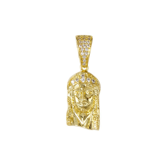Mini Jesus Iced Mini Cubic Zirconia Pendant - BCH-1012*