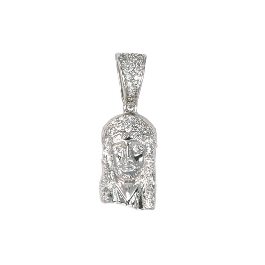 Mini Jesus Iced Mini Cubic Zirconia Pendant - BCH-1012*
