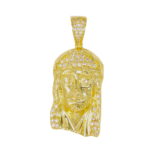 Small Jesus Cubic Zirconia Pendant - BCH-1014*