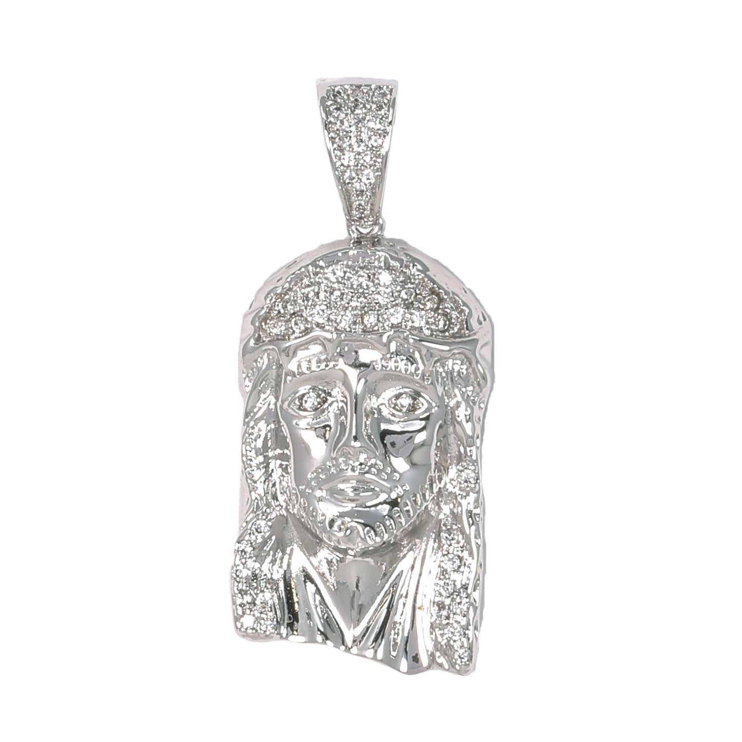 Small Jesus Cubic Zirconia Pendant - BCH-1014*