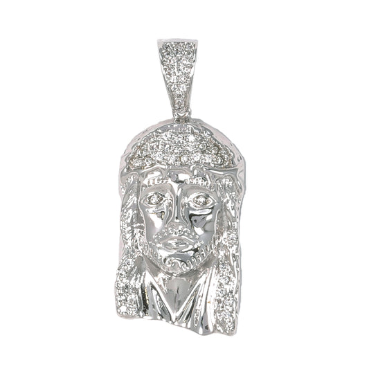 Small Jesus Cubic Zirconia Pendant - BCH-1014*