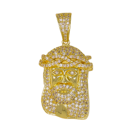 Small Jesus Cubic Zirconia Pendant - BCH-1015*