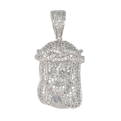 Small Jesus Cubic Zirconia Pendant - BCH-1015*