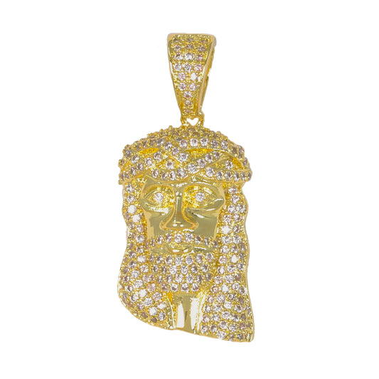 Small Jesus Cubic Zirconia Pendant - BCH-1016*