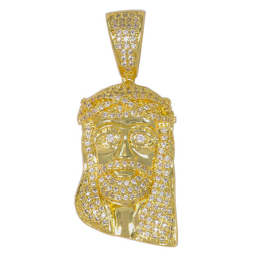 Medium Jesus Cubic Zirconia Pendant - BCH-1017*