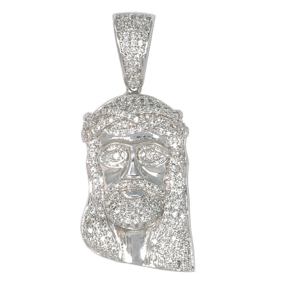 Medium Jesus Cubic Zirconia Pendant - BCH-1017*