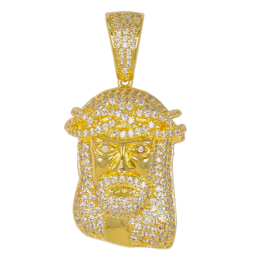 Medium Jesus Cubic Zirconia Pendant - BCH-1018*
