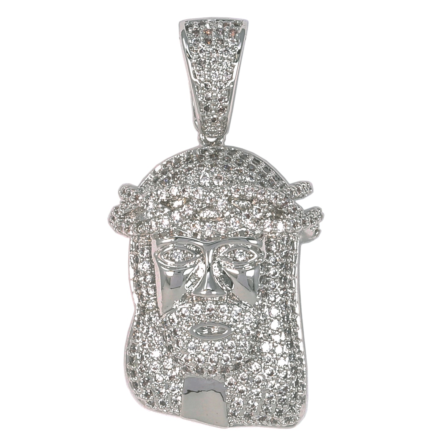 Medium Jesus Cubic Zirconia Pendant - BCH-1018*