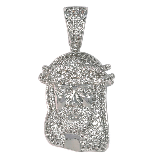 Medium Jesus Cubic Zirconia Pendant - BCH-1018*